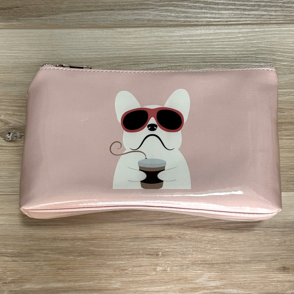 Frenchie pink makeup bag